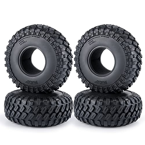 CNszlan 4PCS RC Tires 2.2inch RC Rubber Tyre Set 140mm/5.51inch with Foam Insert for 1/10 RC Crawler Axial SCX10 AX10 Wraith D90