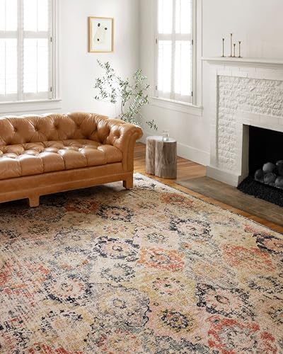 Loloi Jocelyn Khaki/Multi 5'-5" x 7'-6" Area Rug | JOC-07 Approx. 5x8 Beige Living room Dining room Bedroom, Area Rug
