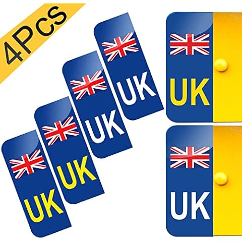 Fox·Bunny UK Car Stickers for Europe, 4Pcs Self-Adhesive UK Stickers for Car, Vinyl UK Stickers for Car with Regulation Size, Replace GB Stickers for Car Brexit GB Cover