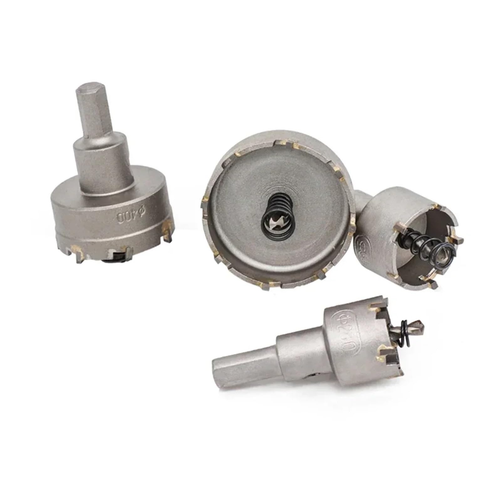Set di 10 punte for seghe a tazza da 16-50 mm con punta in carburo for legno/metallo con anima in TCT