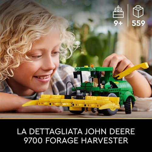 Technic John Deere 9700 Forage Harvester, Trattore Giocattolo Funzionante per Bambini e Bambine da 9 Anni, Veicolo Agricolo Mietitrebbia da Costruire, Idea Regalo di Compleanno 42168 - Lego - Immagine 1