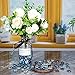 DomeStar 65PCS Iridescent Blue Flat Marbles, Decorative Glass Pebbles Beads Vase Fillers Decorative Fish Tank Aquarium Rocks for Centerpieces Table Decor