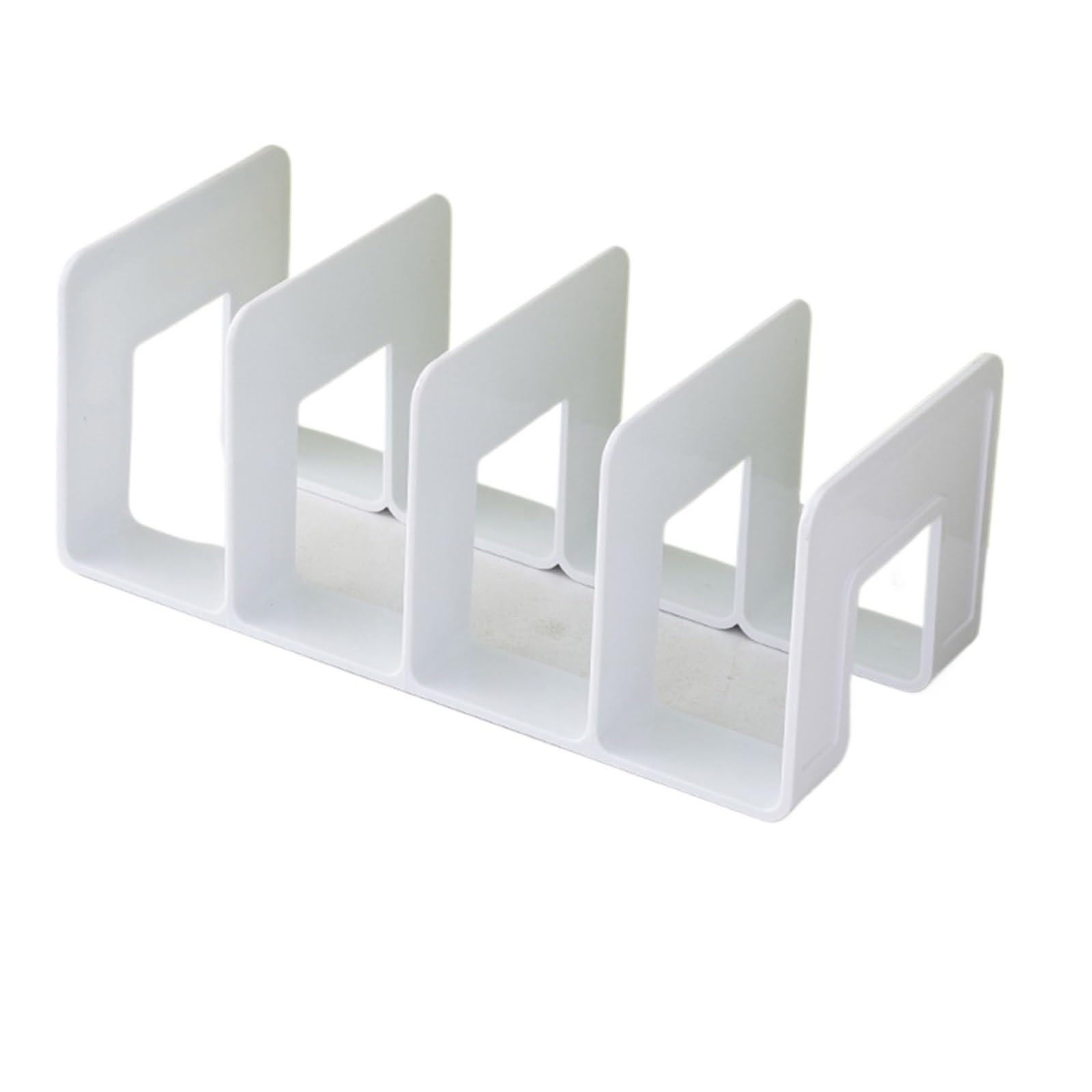 Bookends Multi-function Book Magazine Bookshelf Storage Bookends Stand Desk Organizer Holder For Books Office Supplies(White)