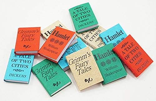 International Miniatures by Classics Dollhouse Miniature Set of 12 Books with Printed Covers