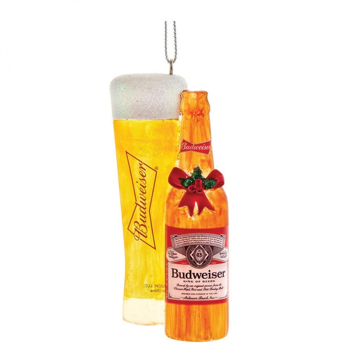 Budweiser® Beer Bottle and Glass Ornament