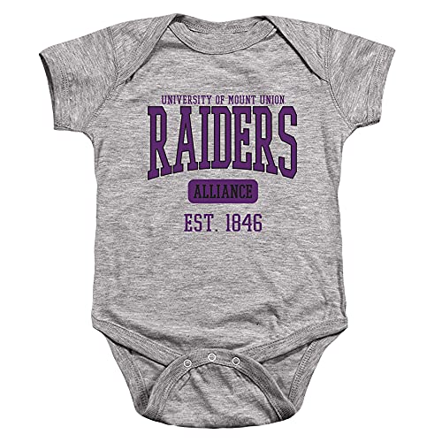 University of Mount Union Official Est. Date Unisex Infant Snap Suit for Baby,Athletic Heather, 18 Months