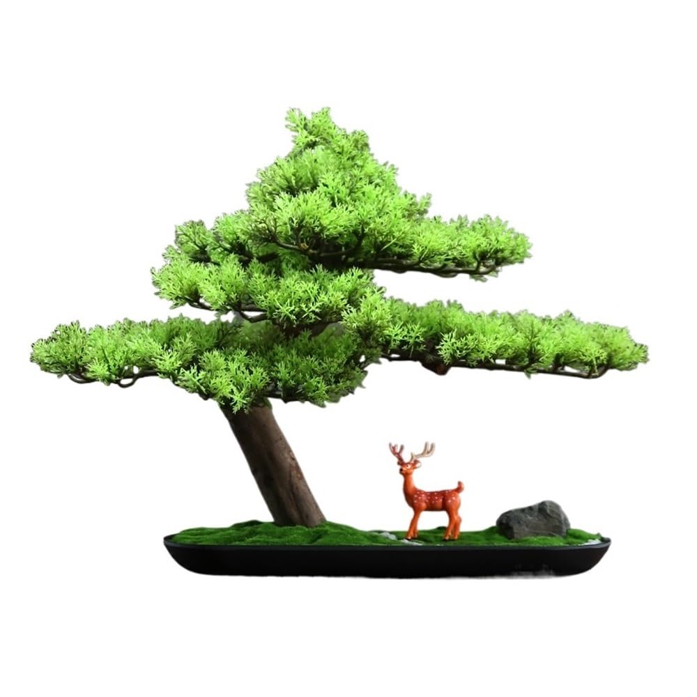 Artificielle Bonsaï Nouvel Arbre de Simulation Chinois, Ornements décoratifs for Bureau, Salon, entrée, hôtel, Verdure, bonsaï, lumière, Luxe Plante Artificielles