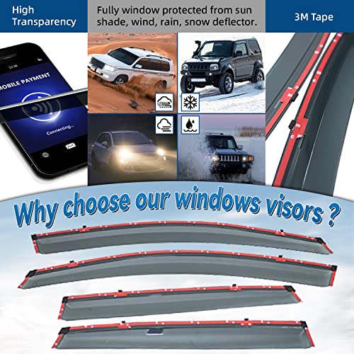 Lqqdp 4Pcs Smoke Tint With Chrome Trim Outside Mount Tape On/Clip On Style Pvc Sun Rain Guard Vent Window Visors Compatible With 12-16 Crv Cr-V #TOP1