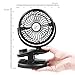 AWEHIRU REENUO Stroller Fan, 4400mAh Battery Operated Fan with Clip, USB Desk Portable Personal Fan for Office, Outdoor Camping(Black)