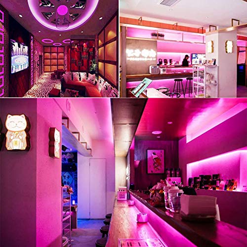 Image of SUYOOULIN LED Strip Lights, SMD 2835 600 LEDs Light Strips, 16.4ft /5m 9000LM Flexible AC 110V Waterproof IP44 LED Ribbon Lighting for DIY Christmas Home Indoor Outdoor Decor(Pink)