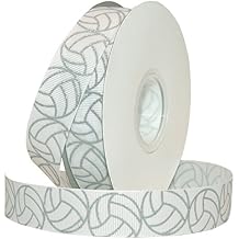 Morex Ribbon Glitter Volleyball, Grosgrain, 7/8-Inch by 25-Yard, Silver