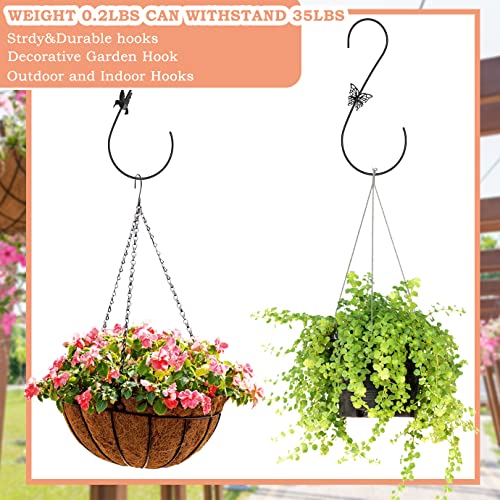 4Pcs Metal Hummingbird Feeder Hook,Stainless Steel Bird Feeder Hook Hanger 12-Inch,Tree Branch Hook,Metal Hanging S Hooks,Plant Hangers Outdoor For Hang Bird Feeder,Wind Chimes,Lanterns,Hanging Plants #TOP4