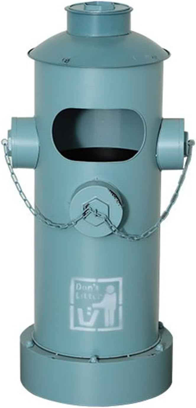 Outdoor Garbage Can Industrial Style Fire Hydrant Trash Can,Retro Garbage Can Large Capacity Wrought Iron Trash Can Indoor Outdoor Waste Bins Large Trash