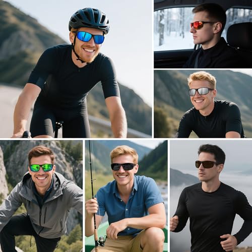 Polarized Sports Sunglasses for Men UV Protective Unbreakable Frame Driving Cycling Fishing Sun Glasses2