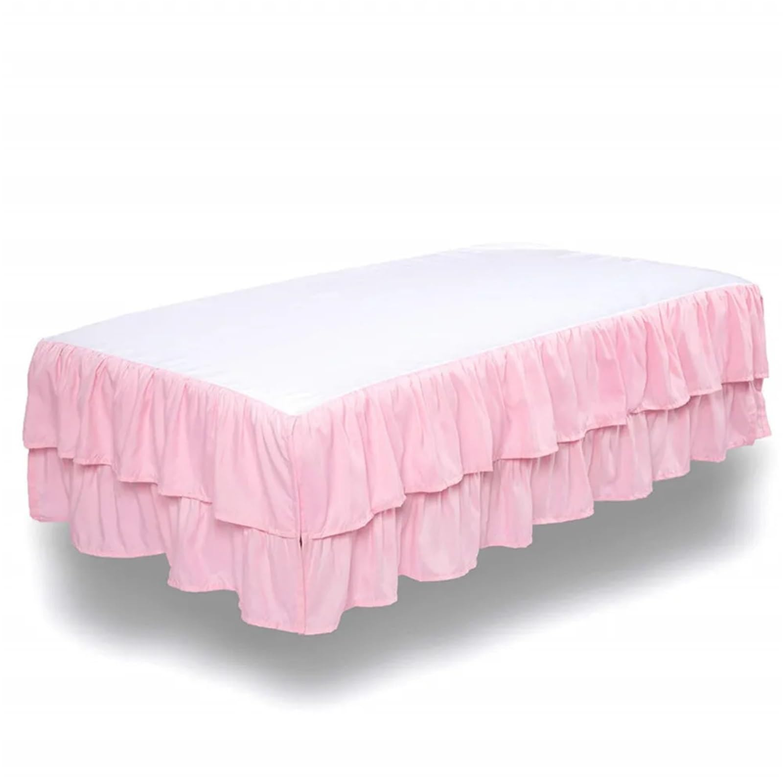 Jupe de lit bébé Jupe de lit Berceau à Volants Doux Double Couche avec Surface - Couvre-lit for Tout-Petits for Filles et garçons(Pink,60x120x36cm)
