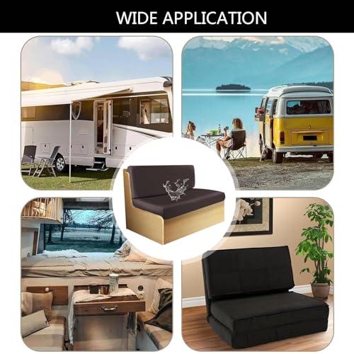 Housse de coussin camping-car imperméable en textile premium noir durable