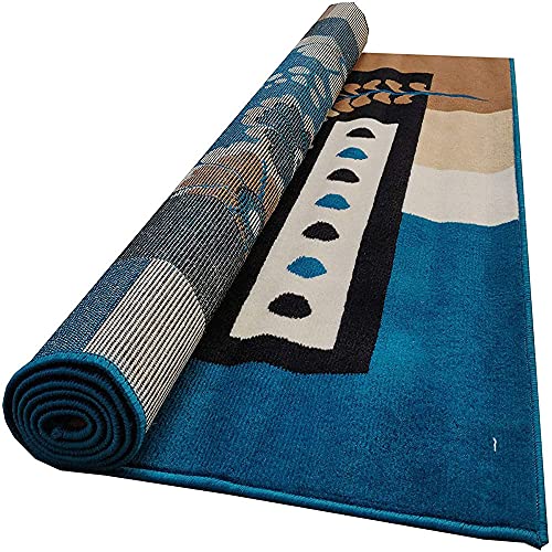 Image of Home Decore Acrylic Carpet for Your Living Room & Drawing Room Aywhere in Your Home (120x150 Blue Colour)- 4x5 Feet