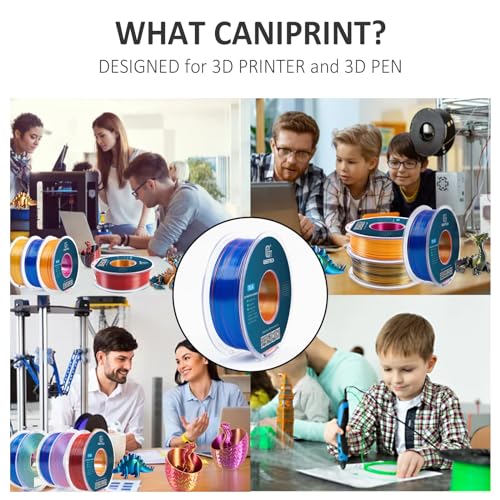 Image of Geeetech 3D Printer Silk PLA Tri-Color Filament, Metal-Like Shiny Silk Filament 1.75mm 1kg (2.2lbs) Spool, Dimensional Accuracy + /- 0.02 mm, Tri-Color Orange Blue Green