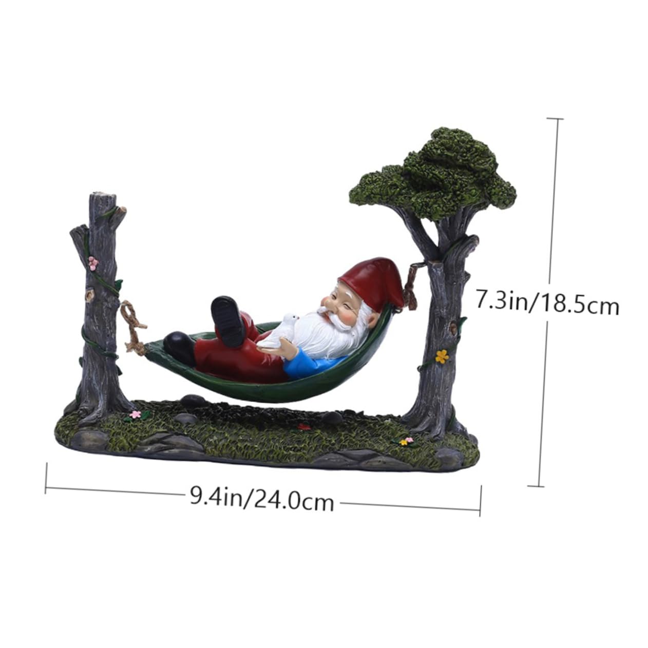 BESPORTBLE GNOME Décoratif Résine pour Jardin Ornement GNOME De Noël avec Hamac Cadeau De Fêtes Original