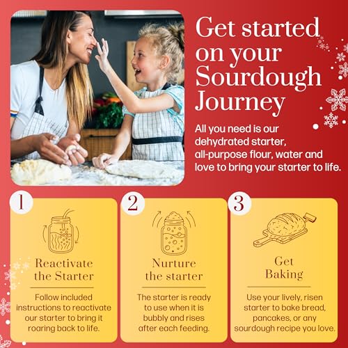 Gluten Free Sourdough Starter - 100+ Year Old Dehydrated Heirloom Style Sourdough Starter Kit for Sourdough Bread, Pizza, Buns, Pancakes, Muffins | Easy to Use | Beginner Friendly - Image 6