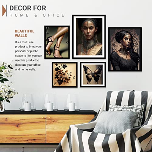 Image of kotart Modern Wall Art Framed Painting for Wall Decoration - Wall Paintings for Living Room, Bedroom - Combo21 (Black, Framed) Set of 5