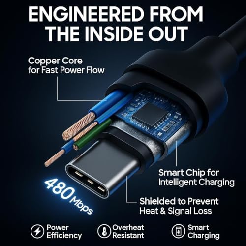 Image of USB C to USB C Charging Cable for Motorola Smartphones, Fast Charge Support & Stable Data Sync Compatible with Moto G, Edge, Tablets & Type C Devices (Free Cable Protector)