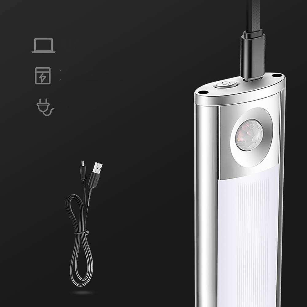 Lampade a Specchio da Bagno Lampade a Specchio Led Fari Ricaricabili a Induzione Trucco Specchio Bagno Wireless Punzonatura Senza Fili per il Bagno Staccabile Luci Della Parete Leggera/White