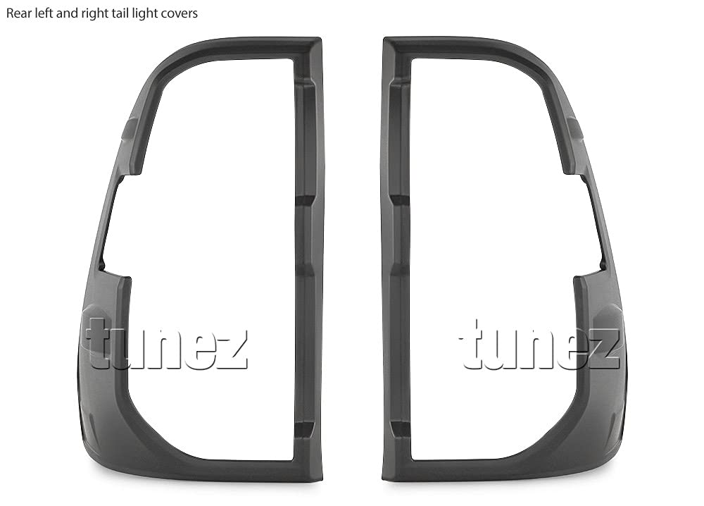TUNEZ® Czarna tylna osłona tylnego światła kompatybilna z Hilux Mk3 2020 2021 2022 SR SR5 Rogue wytrzymała (pokrywa światła szatkowego)