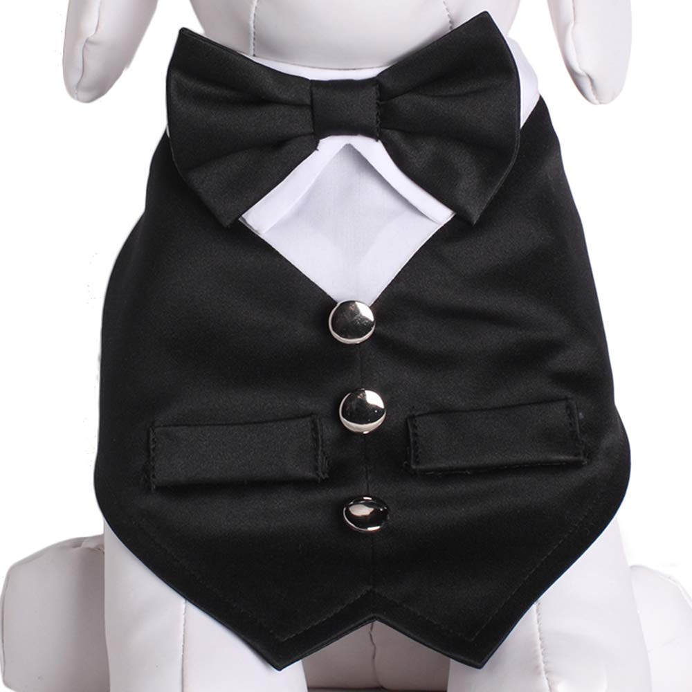Tail TrendsTail Trends Formal Dog Tuxedo Vest Dog Wedding Bandana with Bow Tie for Special Occasions