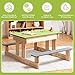 Costzon Kids Picnic Table, 3 in 1 Multipurpose Sand & Water Table w/Removable Top & 2 Storage Boxes, Wooden Construction, Bench Set for Indoor & Outdoor, Patio, Yard, Activity Play Table (Natural)
