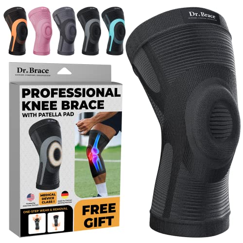 Dr. Brace Elite Knee Brace For Knee Pain, World’s Lightest Compression Knee Sleeve With Patella Pad For Maximum Knee Support And Fast Recovery For Men And Women-Please Check How To Measure Video (Pluto, X-Large) #TOP7