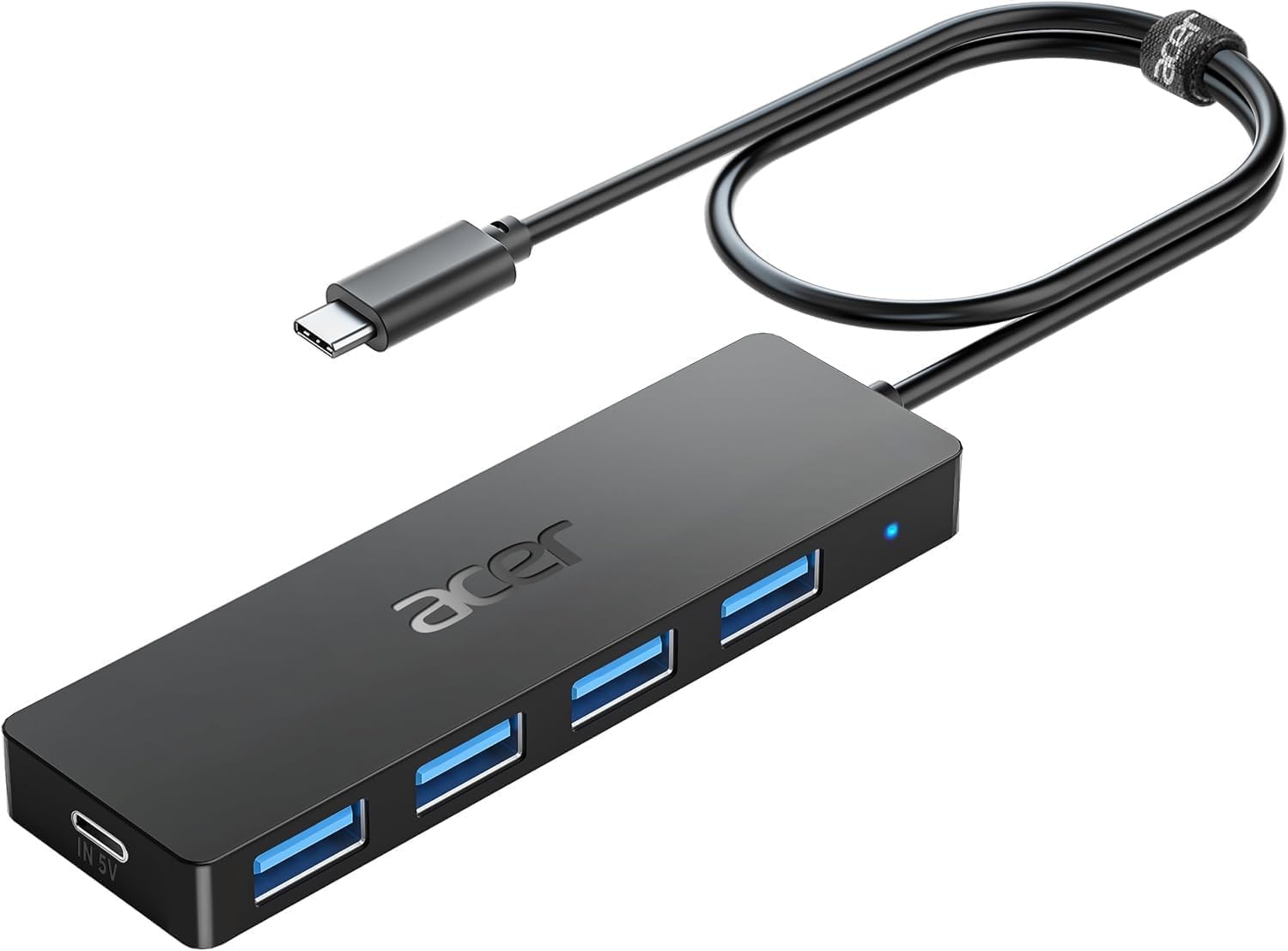 acer Hub USB C 3,0 con 5 porte, Hub USB C vers 4 Porte USB 5Gbps, Adattatore Multiporta Estensione HUB USB C, Compatibile con iPhone 15 ProMax,Surface Pro Galaxy S24 (60cm)