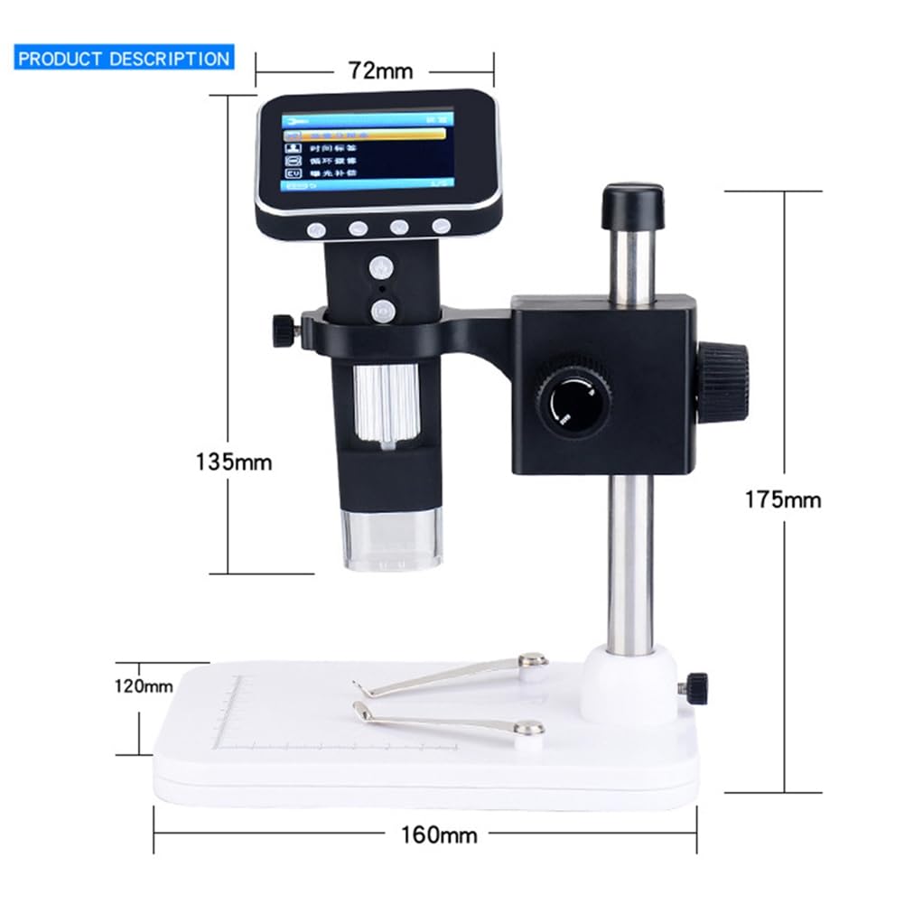 Microscopio para NiñOs con Pantalla LCD de 3,5 Pulgadas, Microscopio de Bolsillo, Microscopio PortáTil, Microscopio Digital de Mano para NiñOs