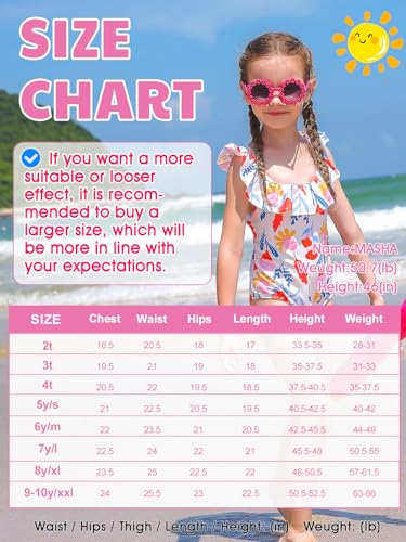 Image of Angel season Girls Swimsuits Kids Bathing Suit One Piece Swimwear with UPF 50+ Cute