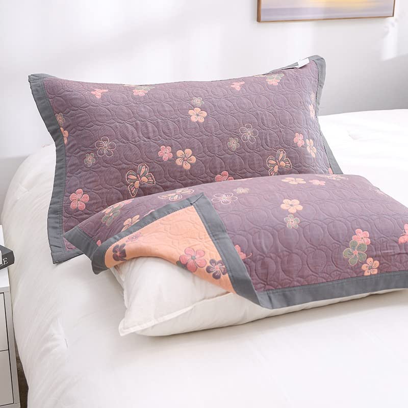 Couverture coussin floral coton teint en fil 55x80cm protège lit lavable