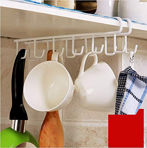 Image of Zollyss Multifunctional Alloy Steel Ceiling Hook, Sink Rack Cupboard Hanging Hook Shelf (Pack of 2) White