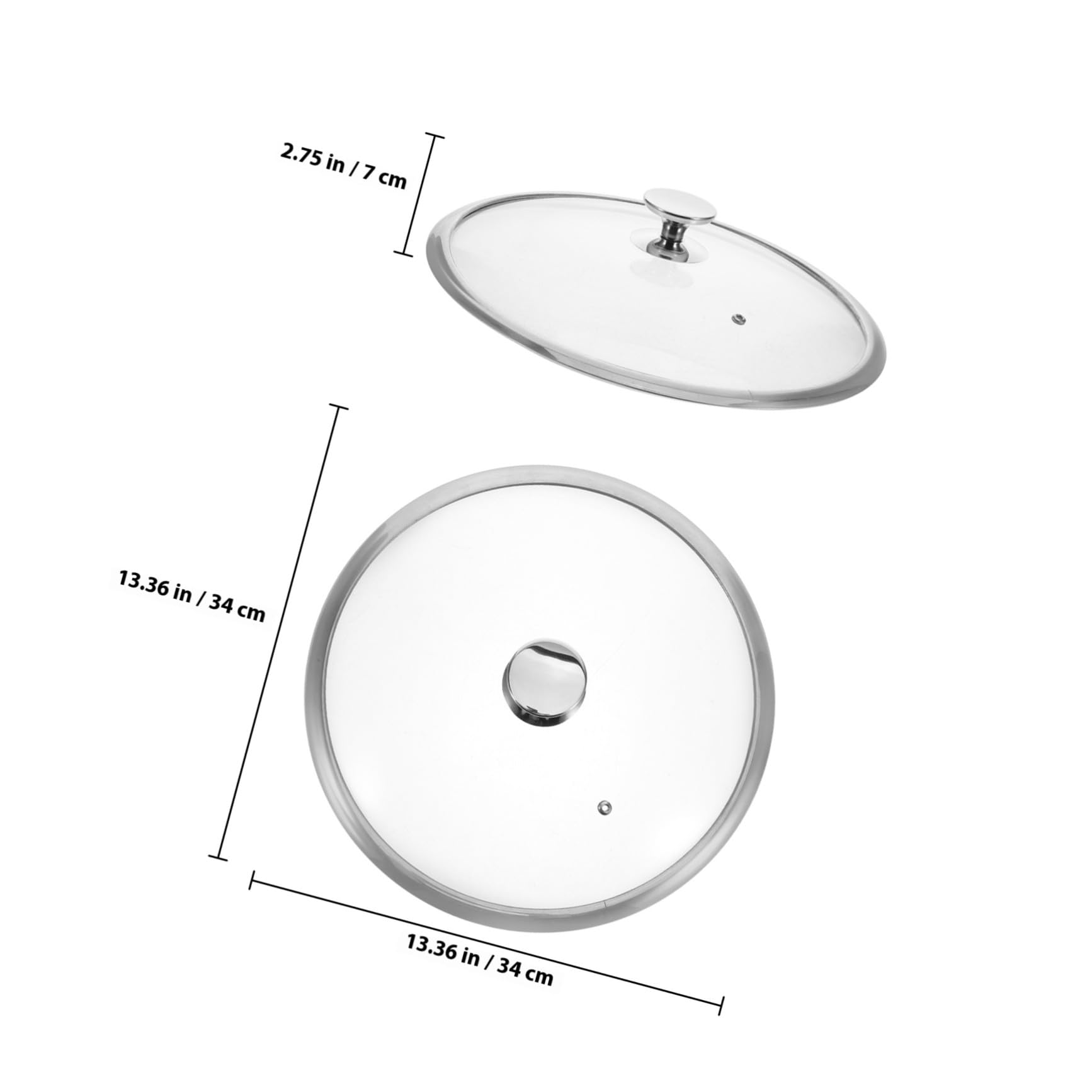 Universaldeckel aus Edelstahl für Topf und Pfanne 34cm Silber