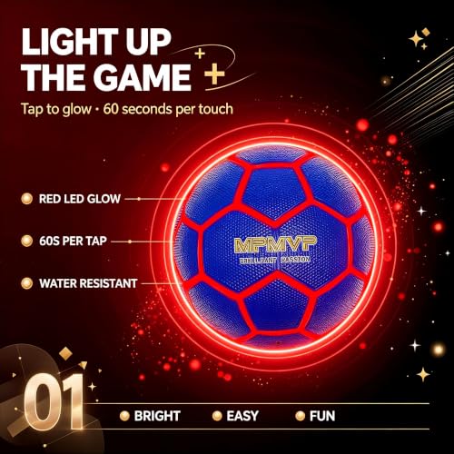 HITEGY Rechargeable Light Up Soccer Ball