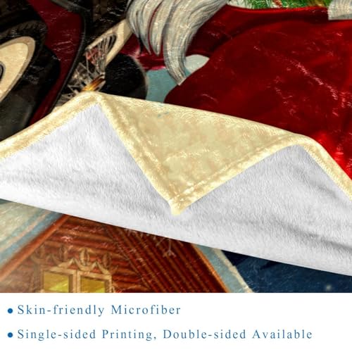 Couverture polaire en microfibre Père Noël pour soirée cocooning - 3