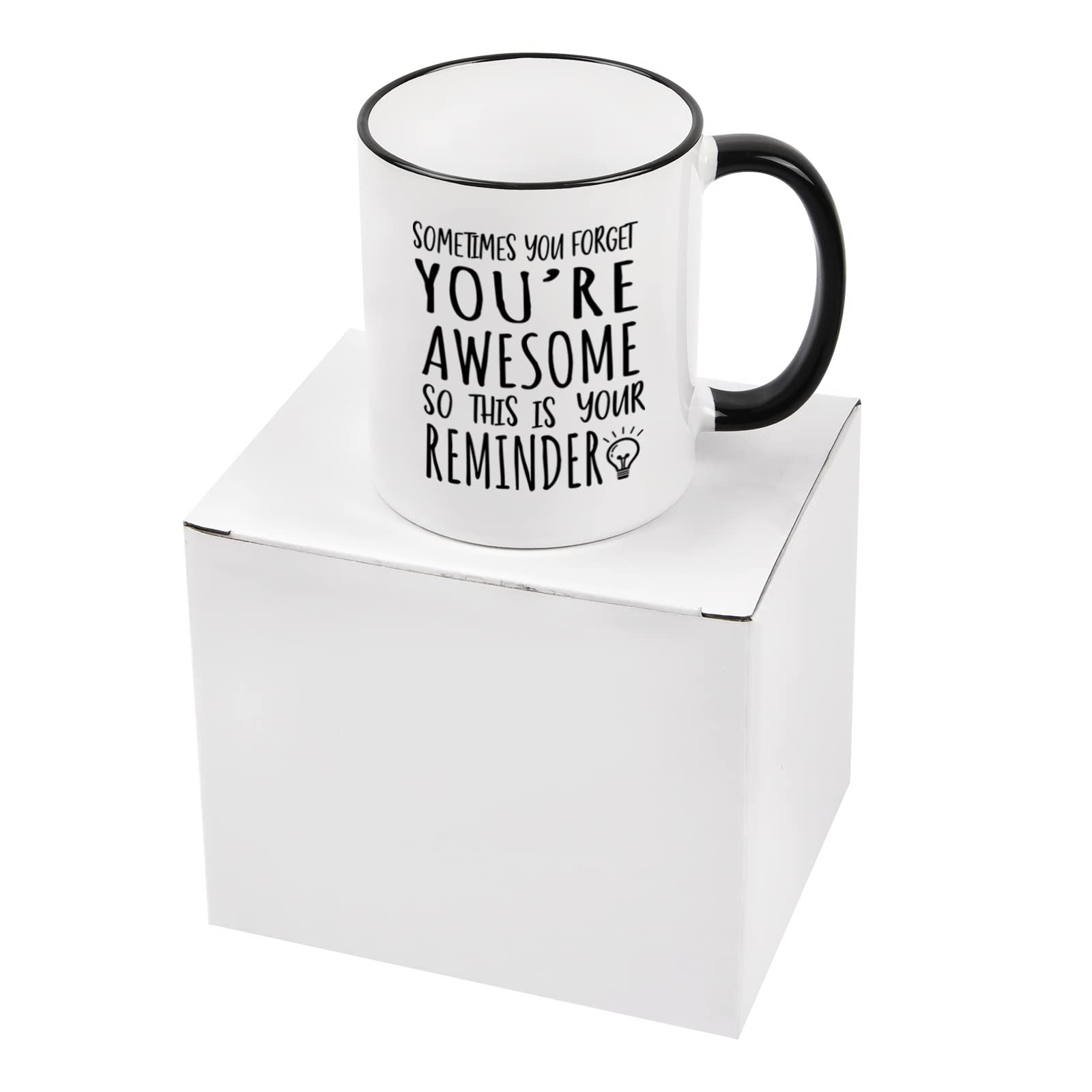 Cabtnca Birthday Gifts for Men Women, Best Friend Birthday Gifts, Thank You Gift, Sometimes You Forget Your Awesome Mug, Inspirational Appreciation Gift for Employee Teacher Coworkers Nurses, 11Oz