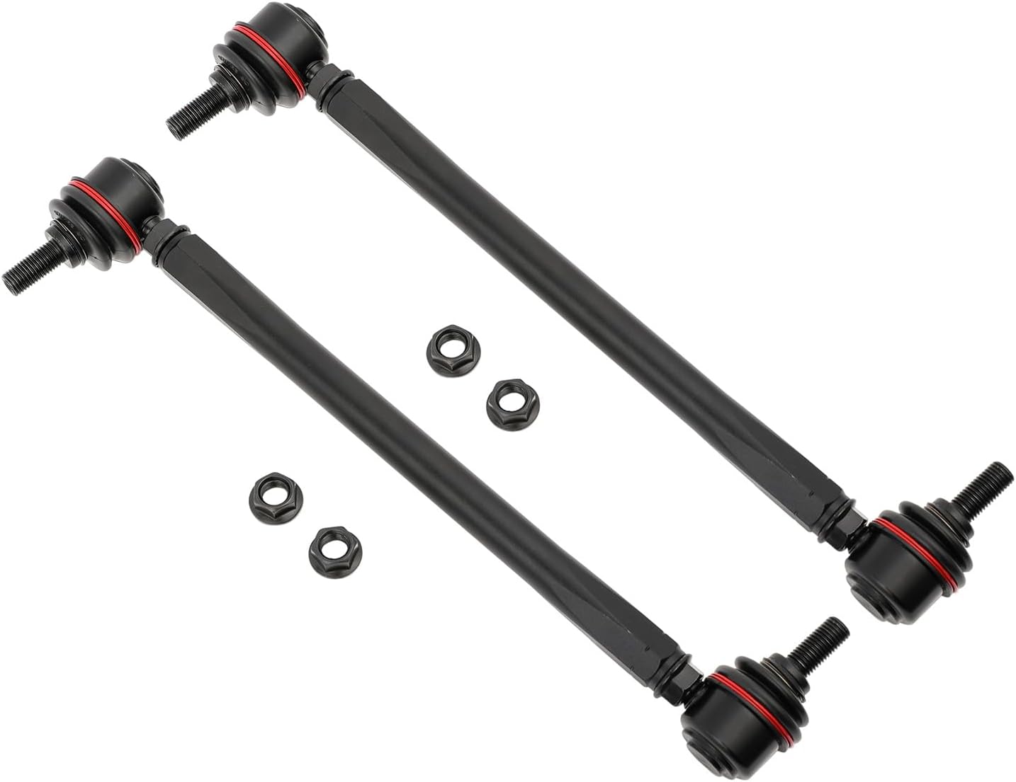 Adjustable Front Stabilizer Sway Bar End Links Kits 275MM-315MM (Overall Length Bolt to Bolt), Ball Joint Stud Size 10mm, Aluminum Sway Bar