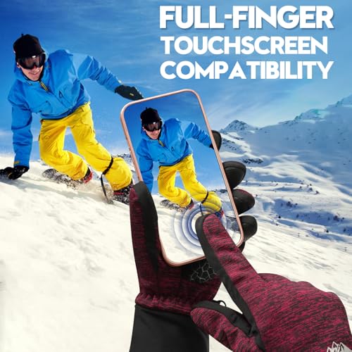 Image of Bruvoalon Winter Gloves for Women & Men, 3M Thermal Insulation, Lycra Fabric, Touchscreen, Anti-Slip
