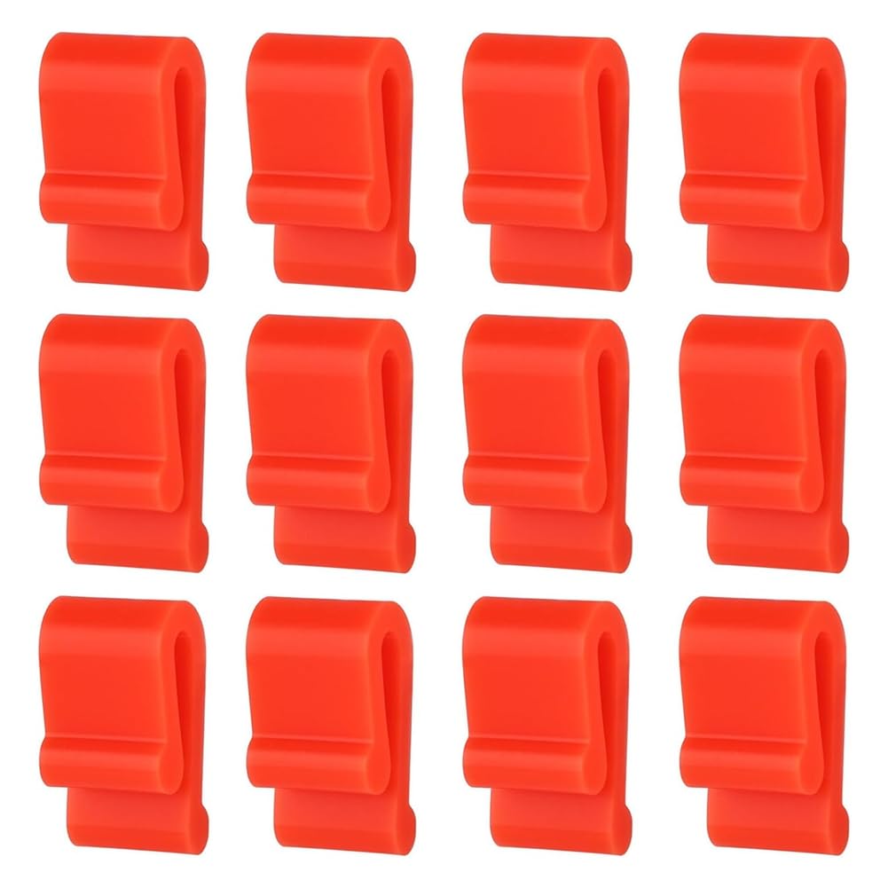 CTRLZS 12pcs Silicone Dutch Oven Lid Clips Flexible Bumper Non-Slip Pan Protectors Pot Edge Protectors Red