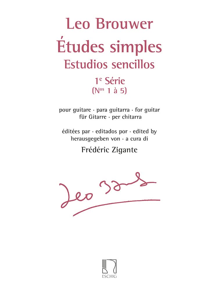 Brouwer: Études simples - Estudios sencillos (Série 1) - Nos. 1-5 - Pour Guitare-Para Guitarra-For Guitar-Für Gitarre -Per Chitarra (Book (softcover))