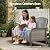 CAODOC 4-Piece Wicker Patio Furniture Set, All-Weather Rattan Conversation Bistro Loveseat Chair and Table Set for Backyard, Balcony and Deck with Soft Cushions and Metal Table(Dark Gray)