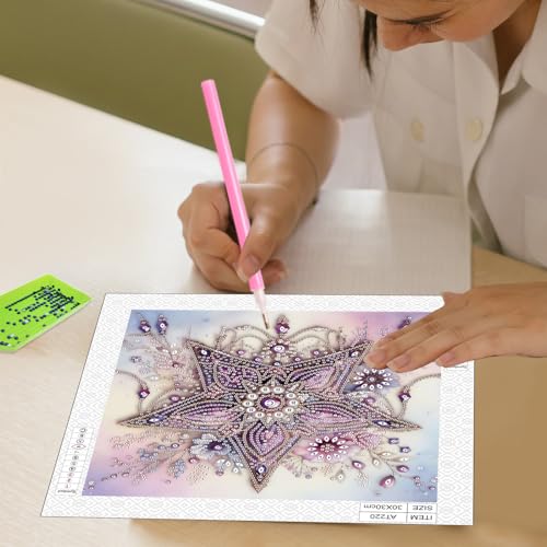 Image of Tontut Diamond Art Painting Kit, Purple Pentagram Adult 5D DIY Diamond Art Set for Gift Wall Decoration, Suitable for Office, or Home Wall Decoration