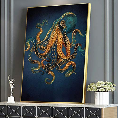 Poster snake octopus jellyfish squid and prints on the wall art canvas painting living room decoration wall picture canvas painting (no frame) 50 * 70cm