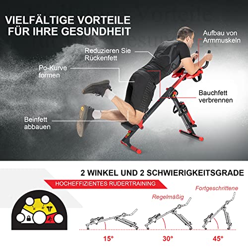COSTWAY 4 in 1 Rudergerät für zuhause | klappbarer Bauchtrainer AB Trainer | Rudermaschine mit LCD-Bildschirm… – Bild 4