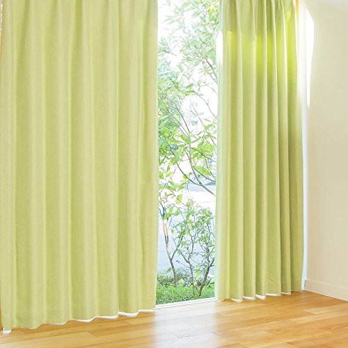 遮光 カーテン 遮光カーテン 1枚 + アジャスターフック + カーテンタッセル フレッシュグリーン 幅150×丈200cm カーテン単品