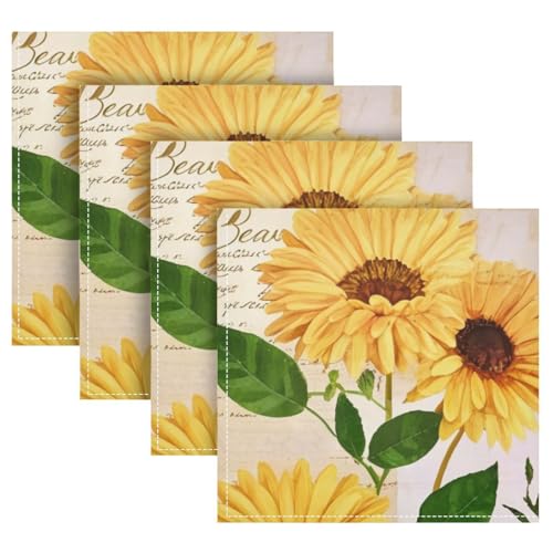 Servilletas de Tela Amarillo Girasol Set de 4 50x50 cm miniatura 2